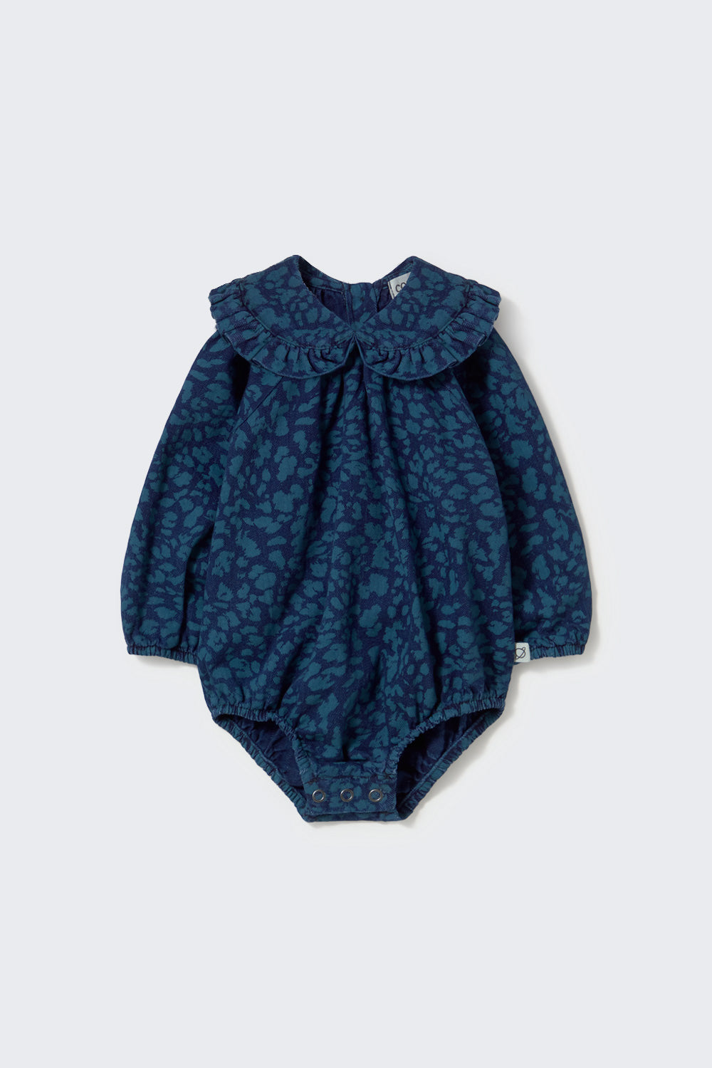 LUCIA340W6 COTTON DENIM BABY ROMPER - ANIMAL