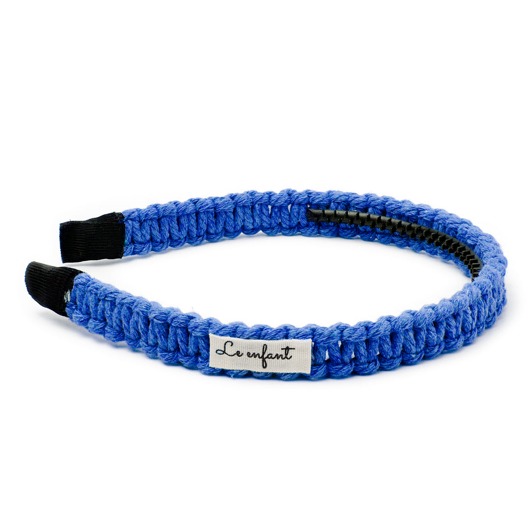 Le Enfant-Thin Knit Headband-Blue
