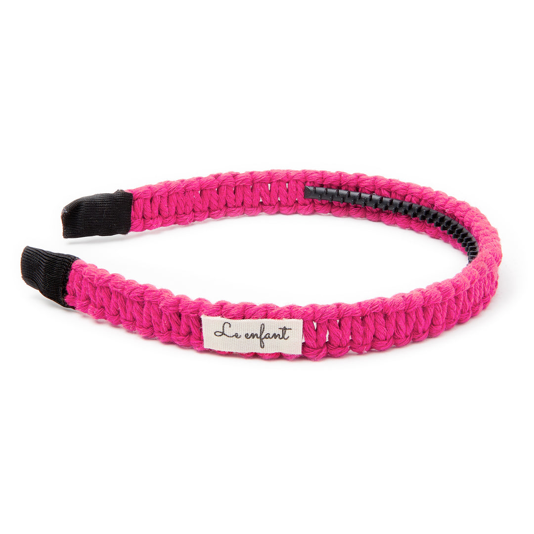 Le Enfant-Thin Knit Headband-Pink