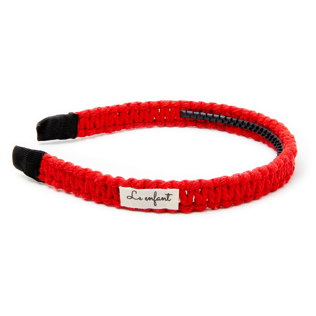Le Enfant-Thin Knit Headband-Red