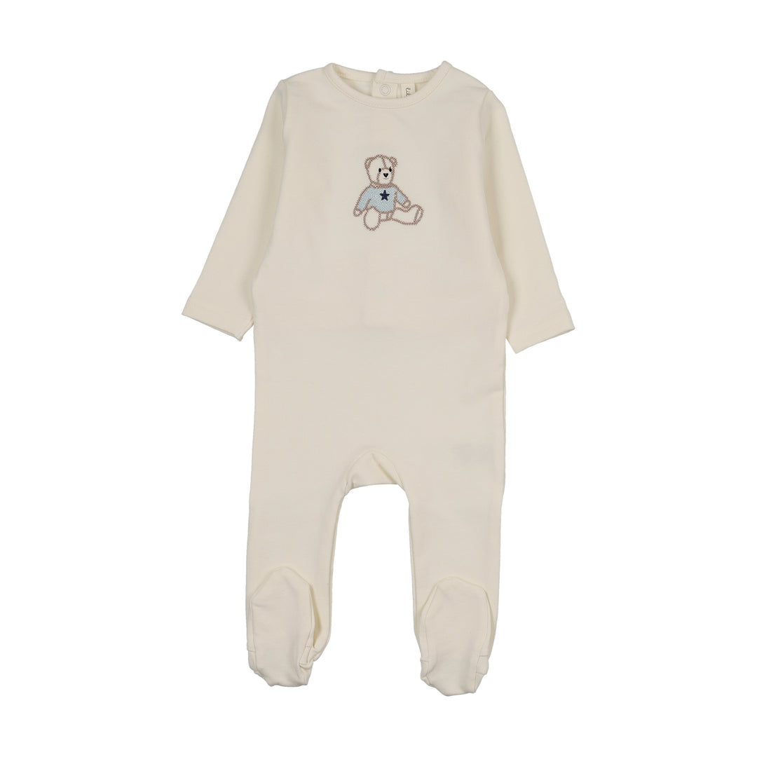 SWEET BEAR FOOTIE - BLUE