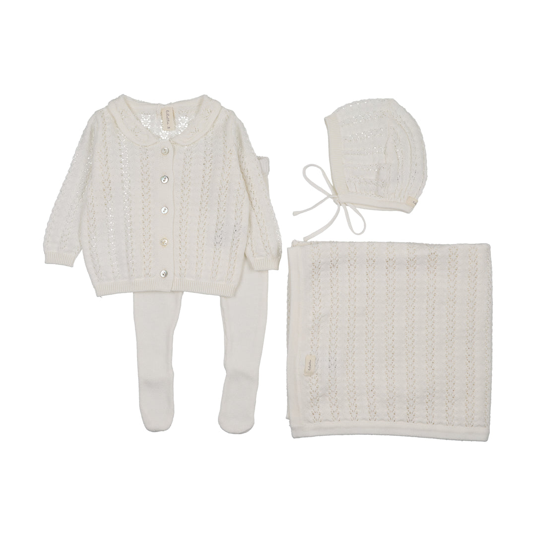 CROCHET BRIS SET + BLANKET - WINTER WHITE