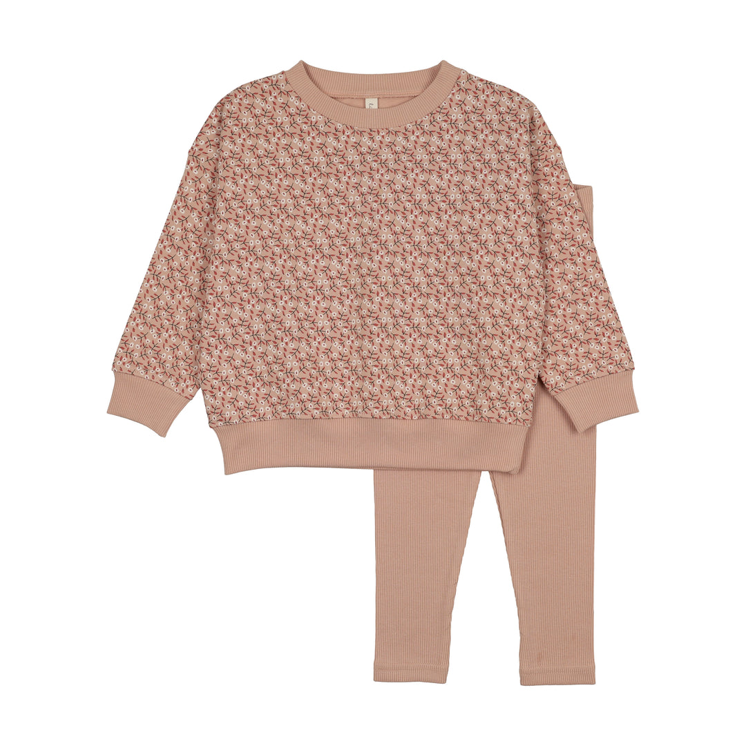 DAHLIA VINES TODDLER SET - DUSTY PINK