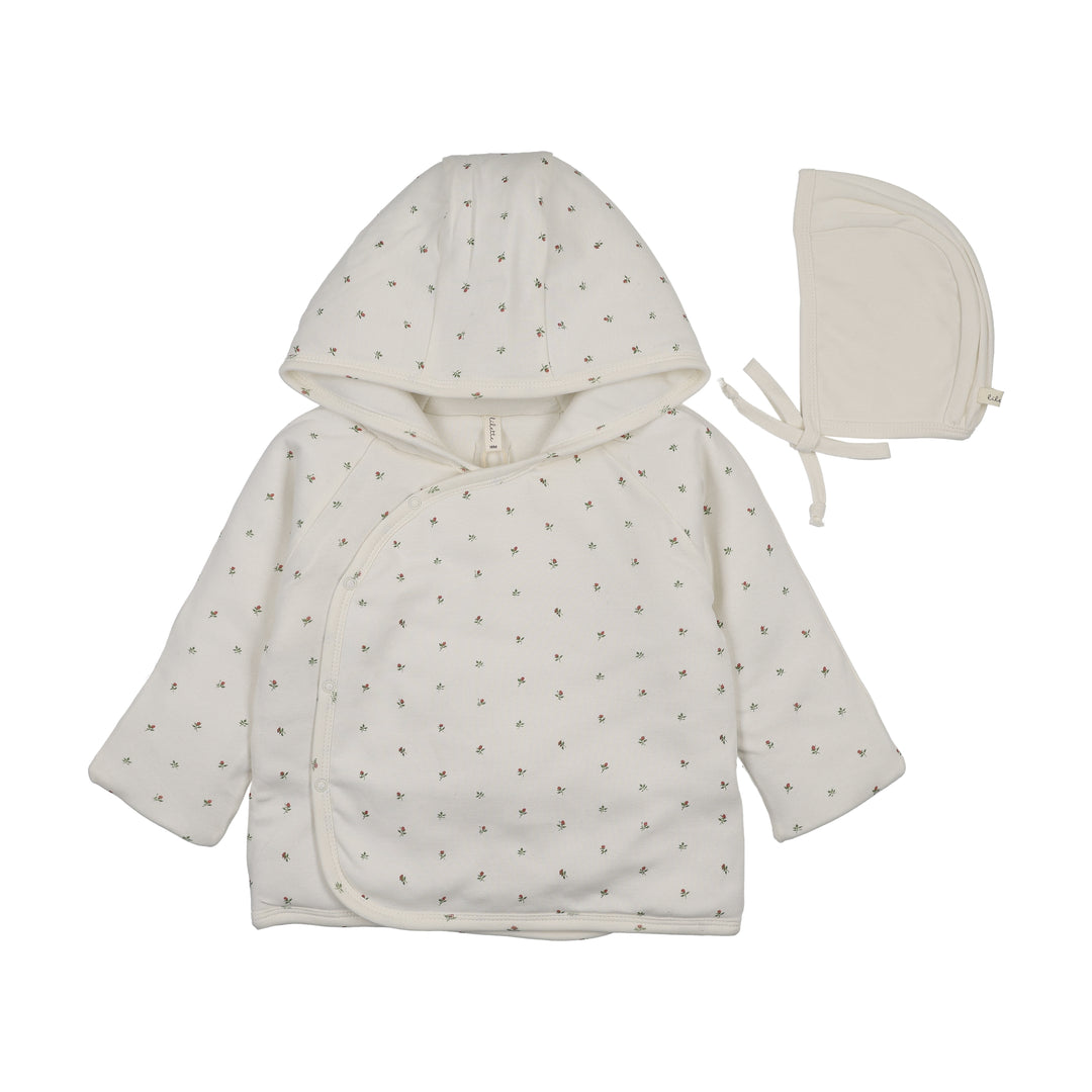 PADDED BITSY FLORAL JACKET - CREAM/PINK