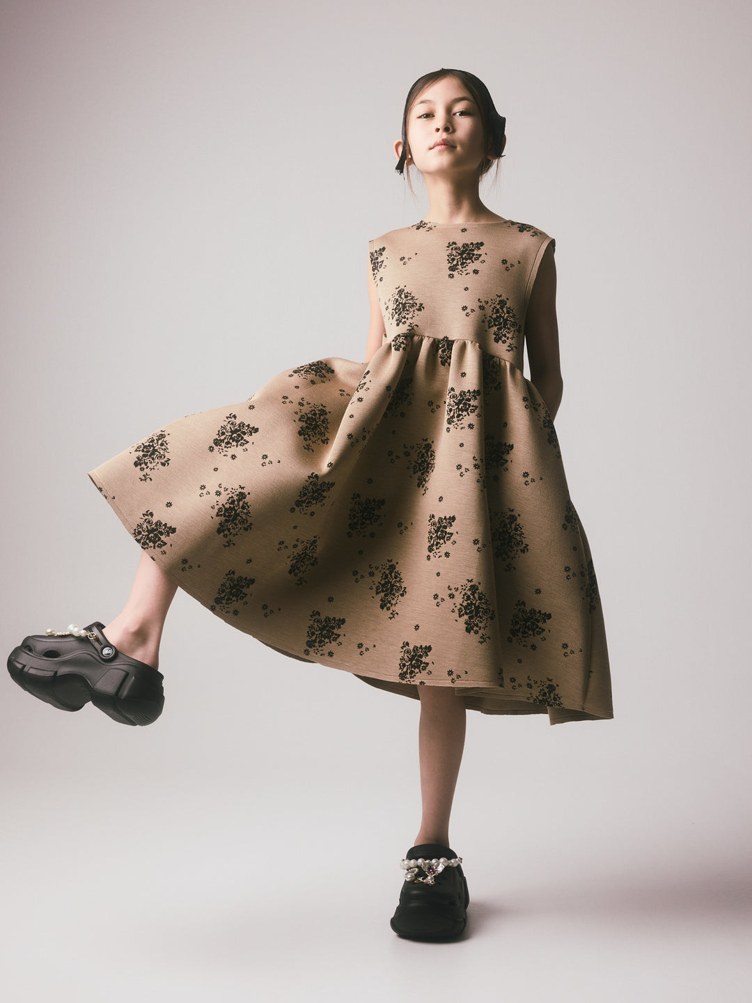 K028A 190-3016 Rosa Dress - Camel & Black