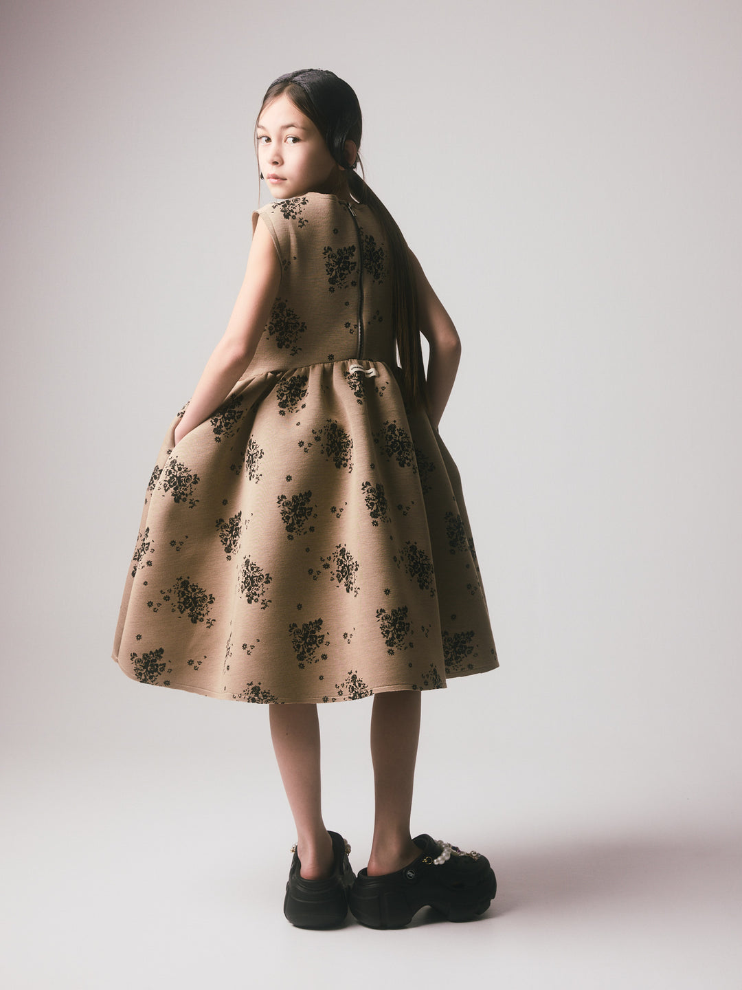 K028A 190-3016 Rosa Dress - Camel & Black