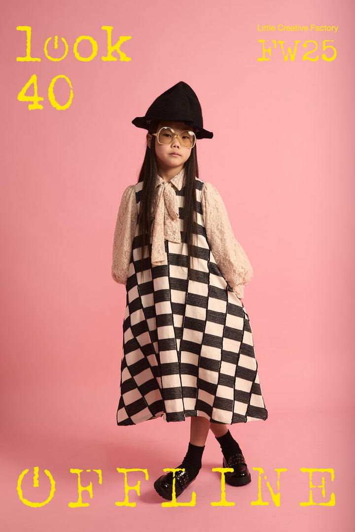 High Trail Apron Dress-Black & Cream