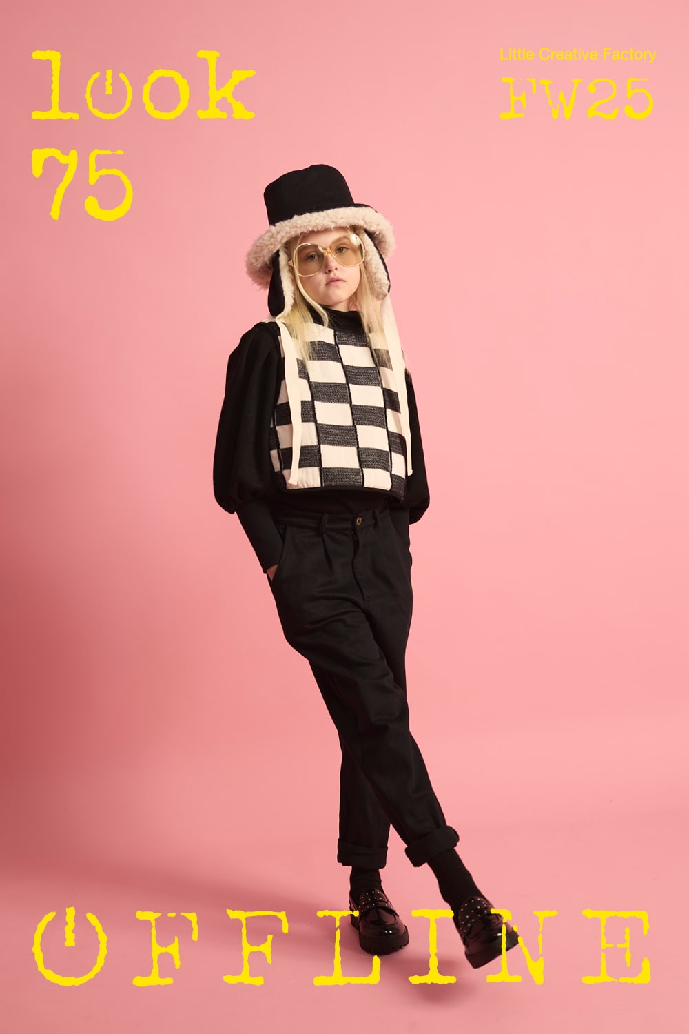 High Trail Padded Top-Black & Cream