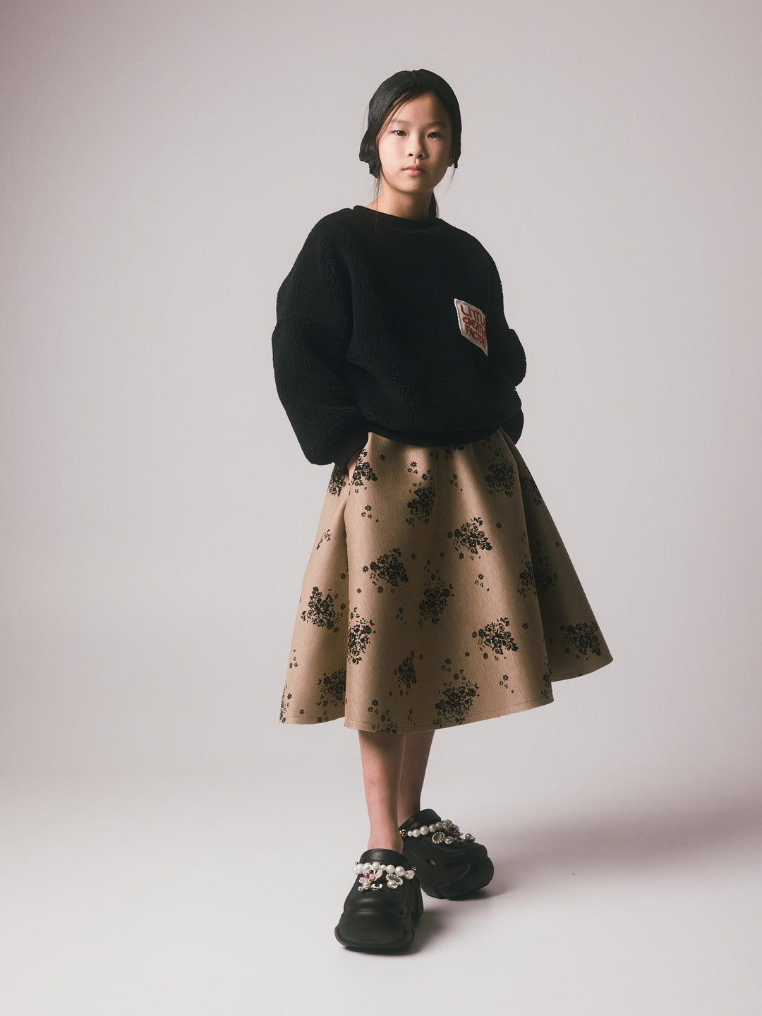 K065A 190-8049 Rosa Skirt - Camel & Black