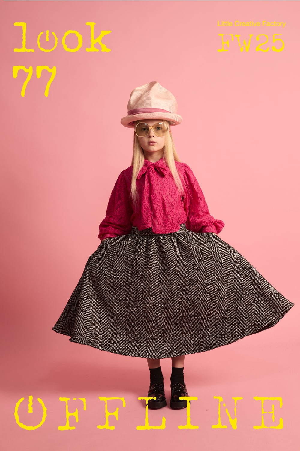 Alpine Circle Skirt-Black & Cream