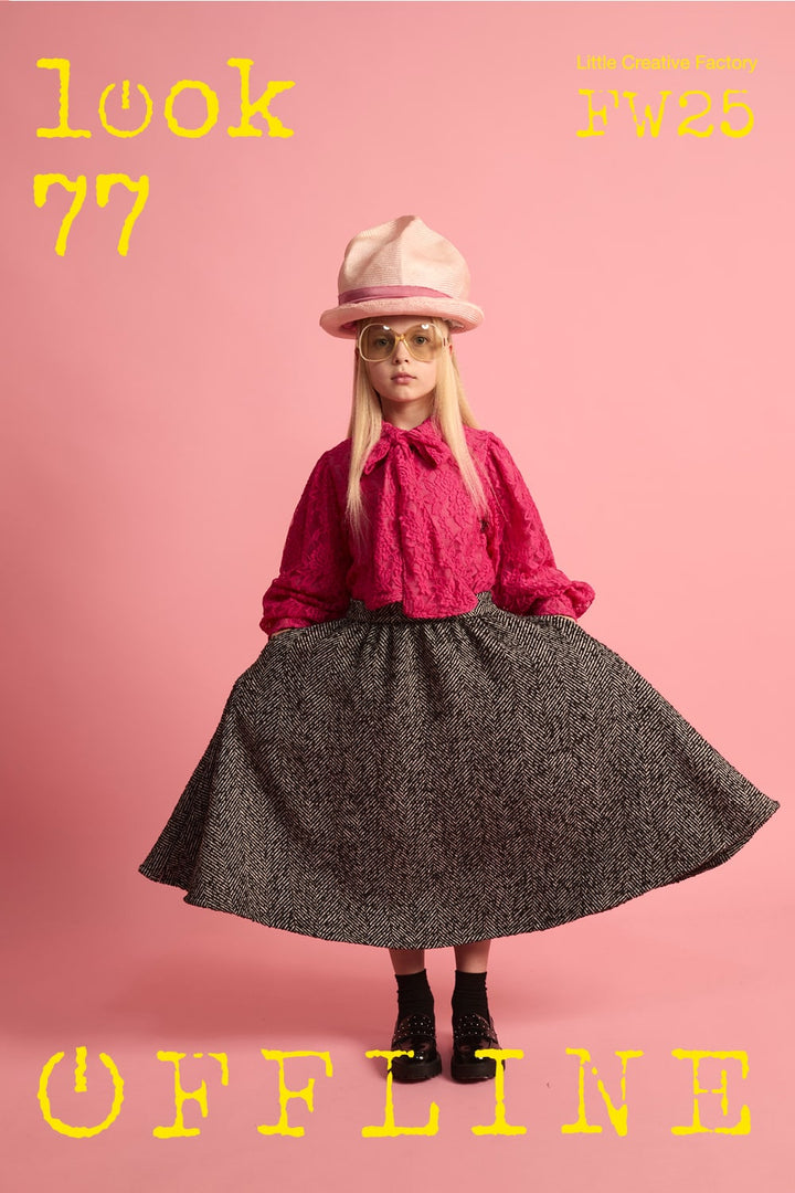 Alpine Circle Skirt-Black & Cream