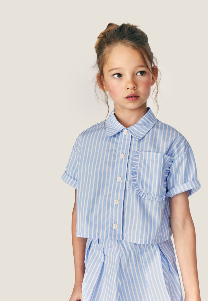 SIA POPELIN SHIRT - POPELIN (ECRU/BLUE)