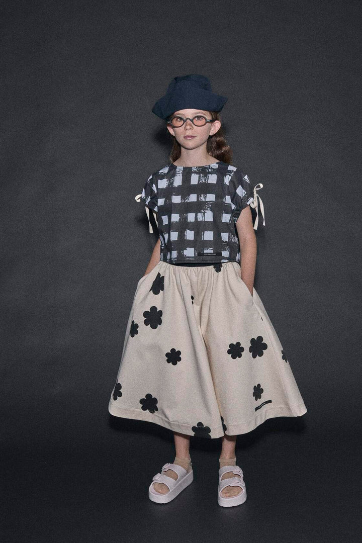 ATLANTIC TOP-Black Plaid Print