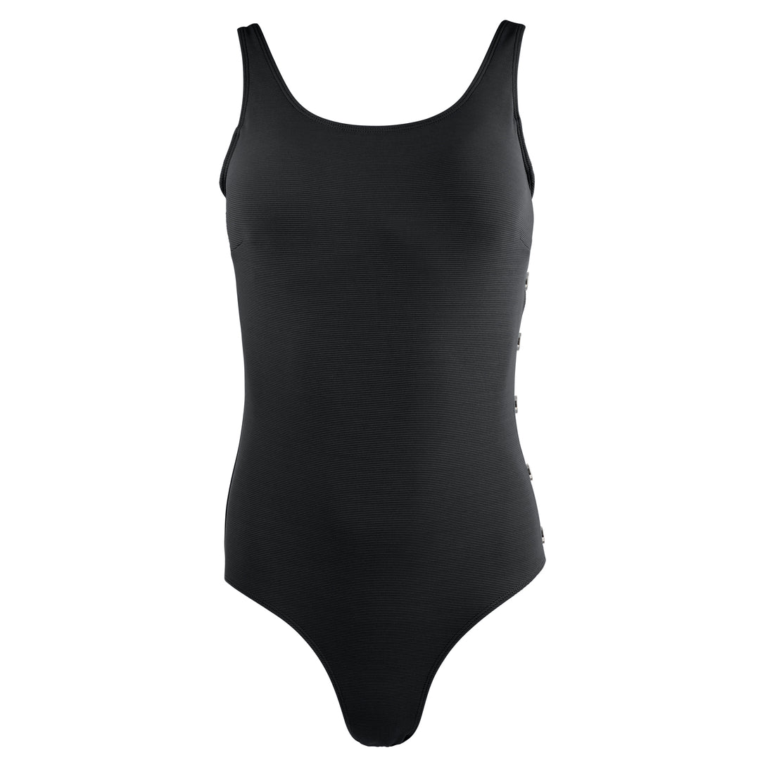 Ribbed Bathing Suit-Black