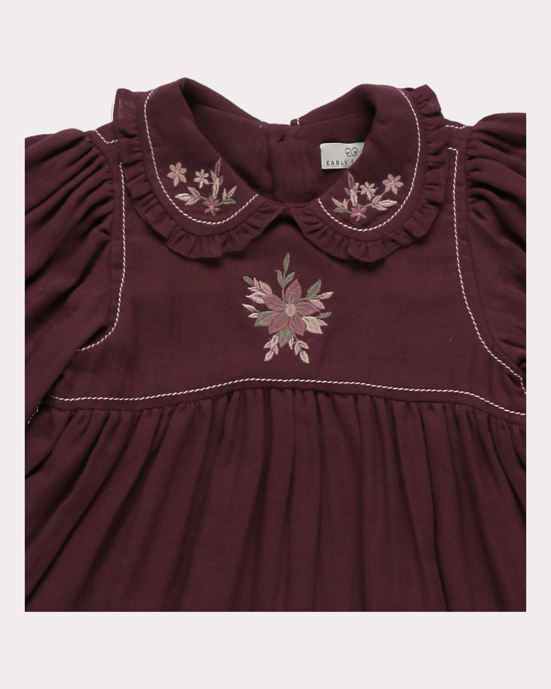 FD-FW26-00036 MARGUERITE DRESS SHORT - DOUBLE GAUZE PLUM