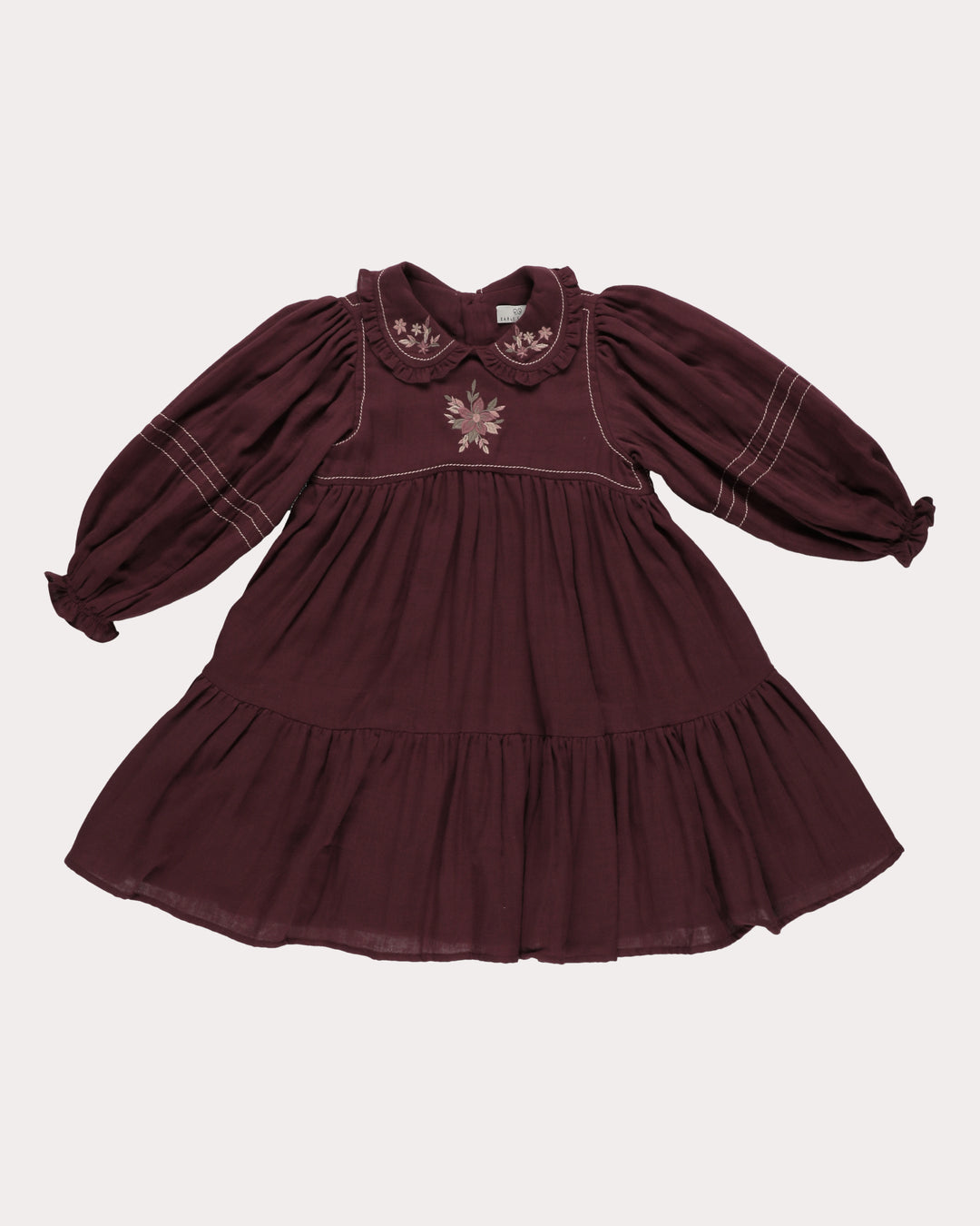 FD-FW26-00036 MARGUERITE DRESS LONG - DOUBLE GAUZE PLUM