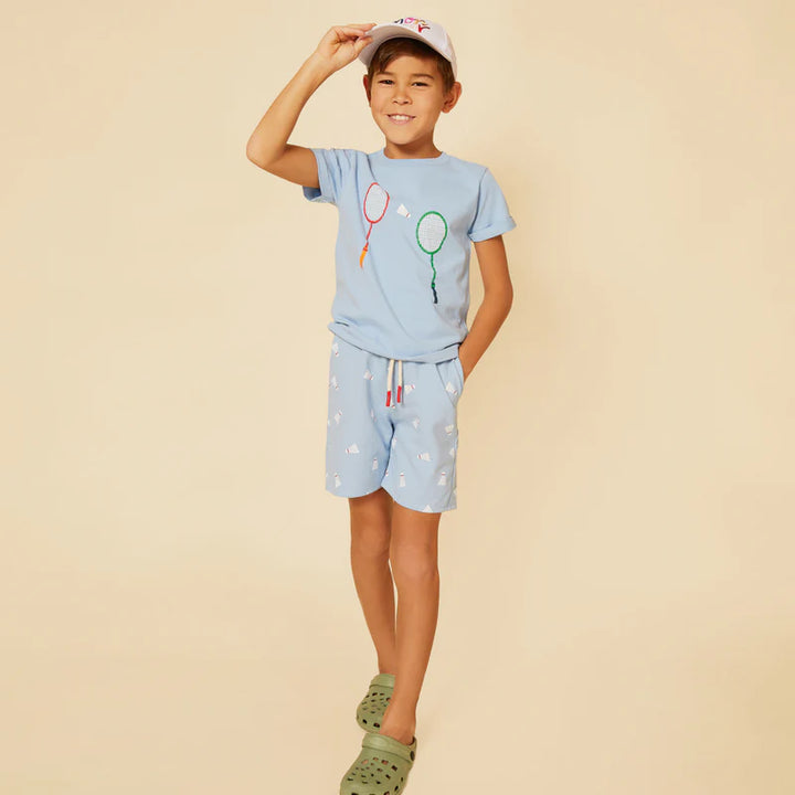 BADMINTON T-SHIRT-Placid Blue/Pattern-Placid Blue/Pattern