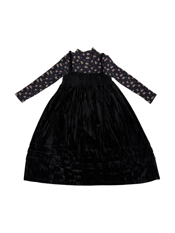 MC2602 GIRLS VELOUR MAXI BLACK
