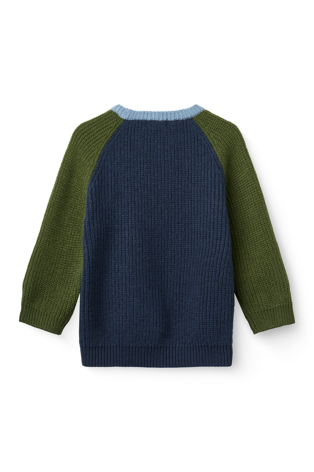 224-02-168 MERINO RIB KNITTED BLOUSE - NAVY COMB