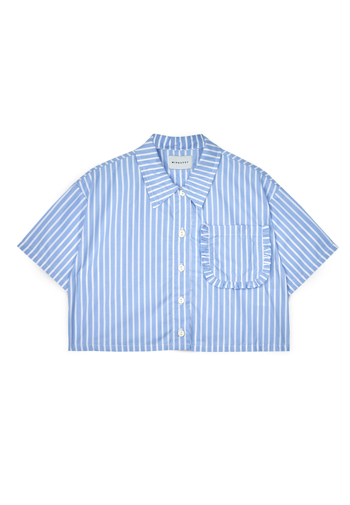 SIA POPELIN SHIRT - POPELIN (ECRU/BLUE)