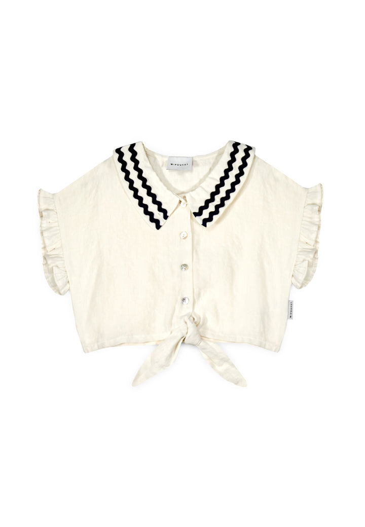 ISALINE LINEN SHIRT - LINEN (ECRU/BLUE)