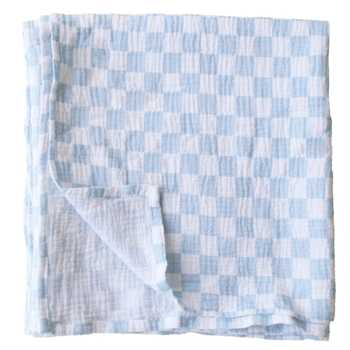 MW20BC - Muslin Swaddle Blue Check