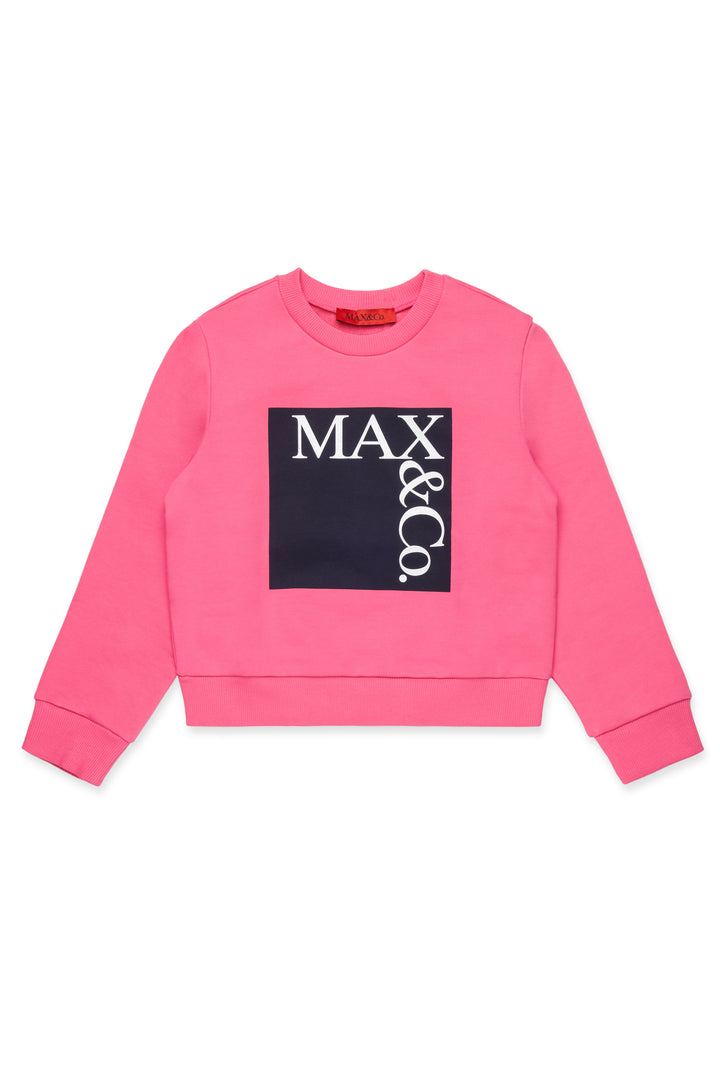 MX0037 MX056-MAXS3F GIRLS SWEATSHIRT W/ SQUARE LOGO-MX30B PINK NAVY