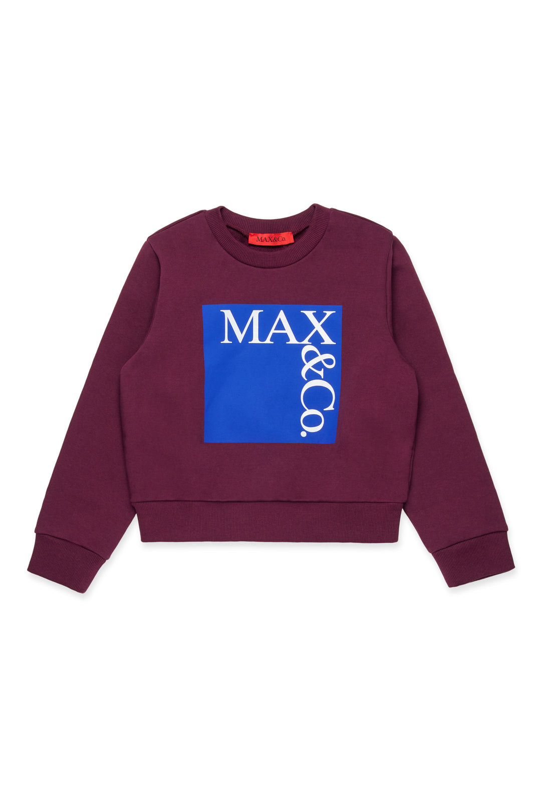 MX0037 MX056-MAXS3F GIRLS SWEATSHIRT W/ SQUARE LOGO-MX40A PLUM BLUE