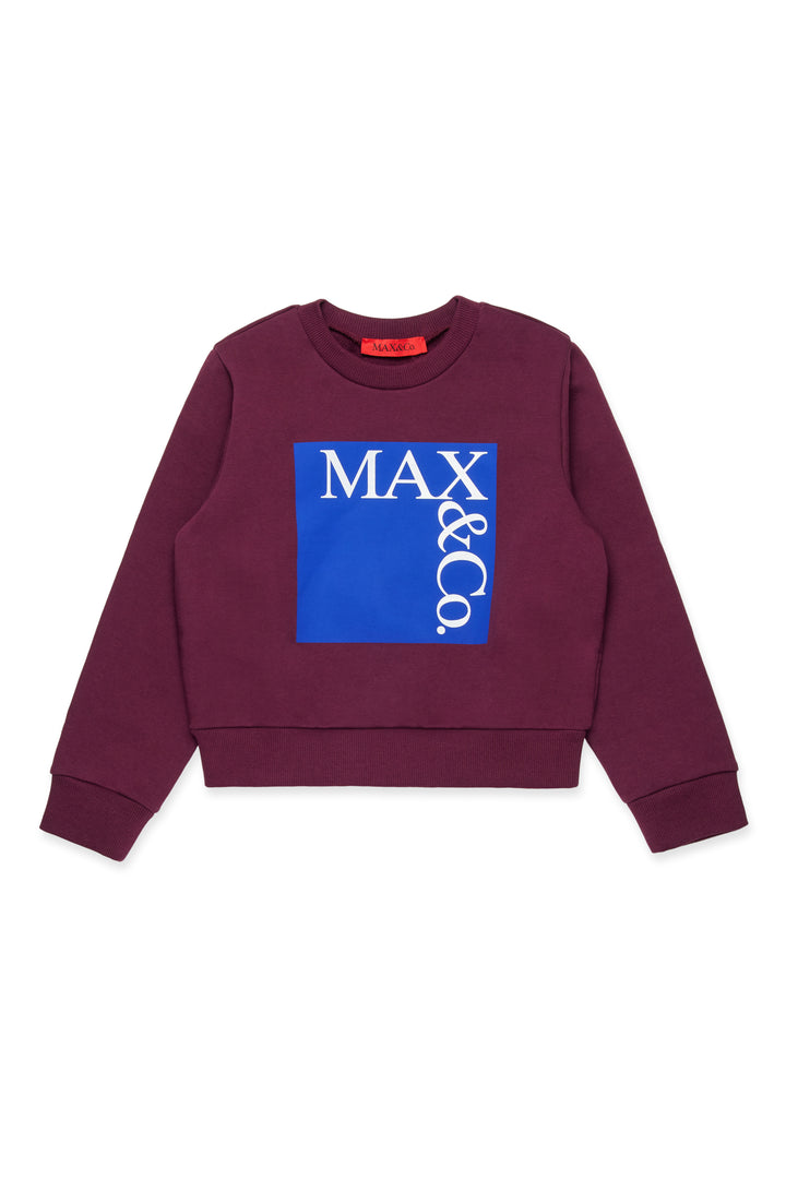 MX0037 MX056-MAXS3F GIRLS SWEATSHIRT W/ SQUARE LOGO-MX40A PLUM BLUE