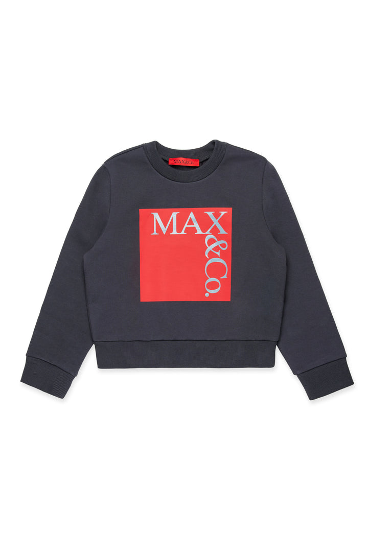 MX0037 MX056-MAXS3F GIRLS SWEATSHIRT W/ SQUARE LOGO-MX90B NAVY RED