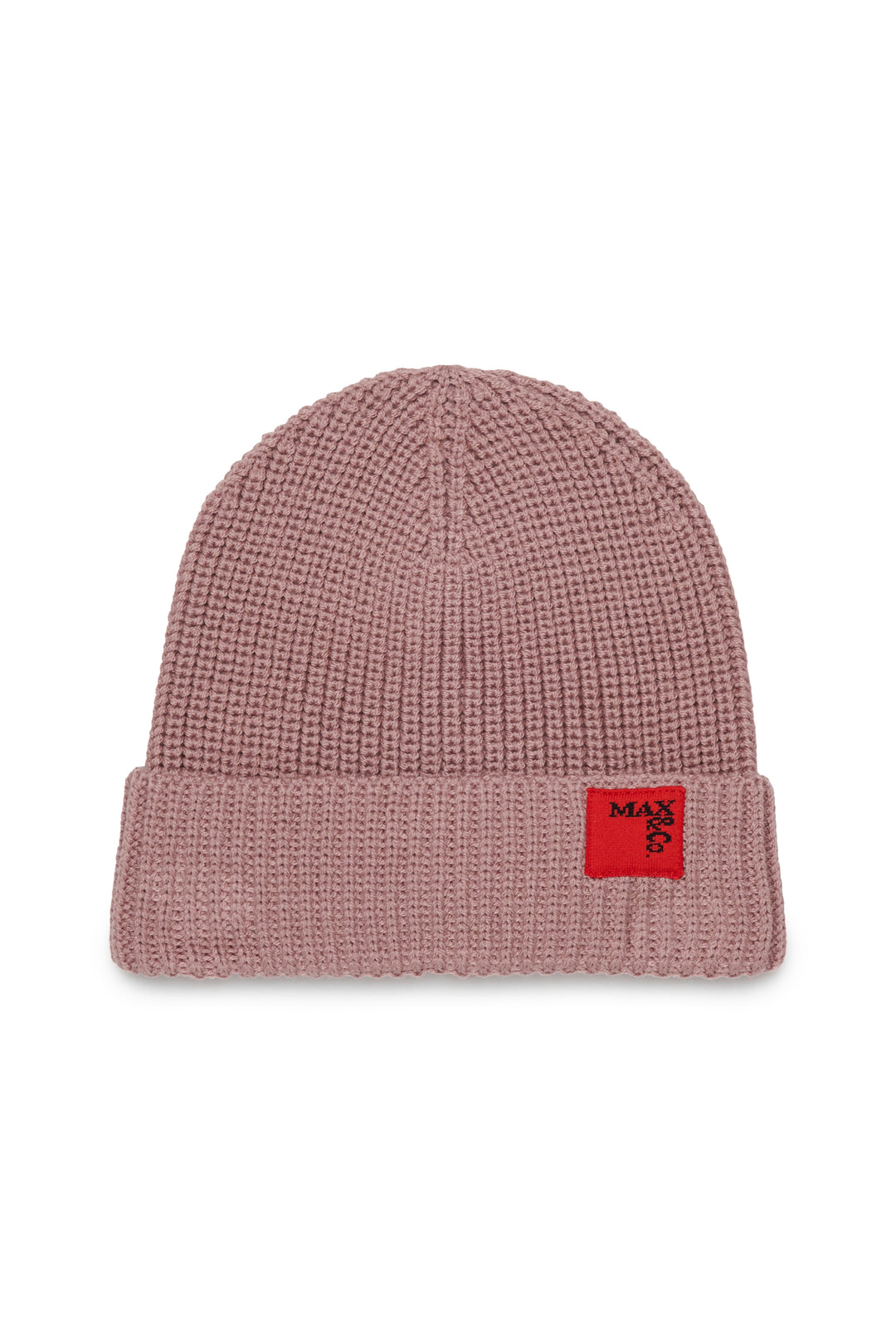 FW26 MX0242 MAUVE MX048 KNIT BEANIE WITH RED LABEL