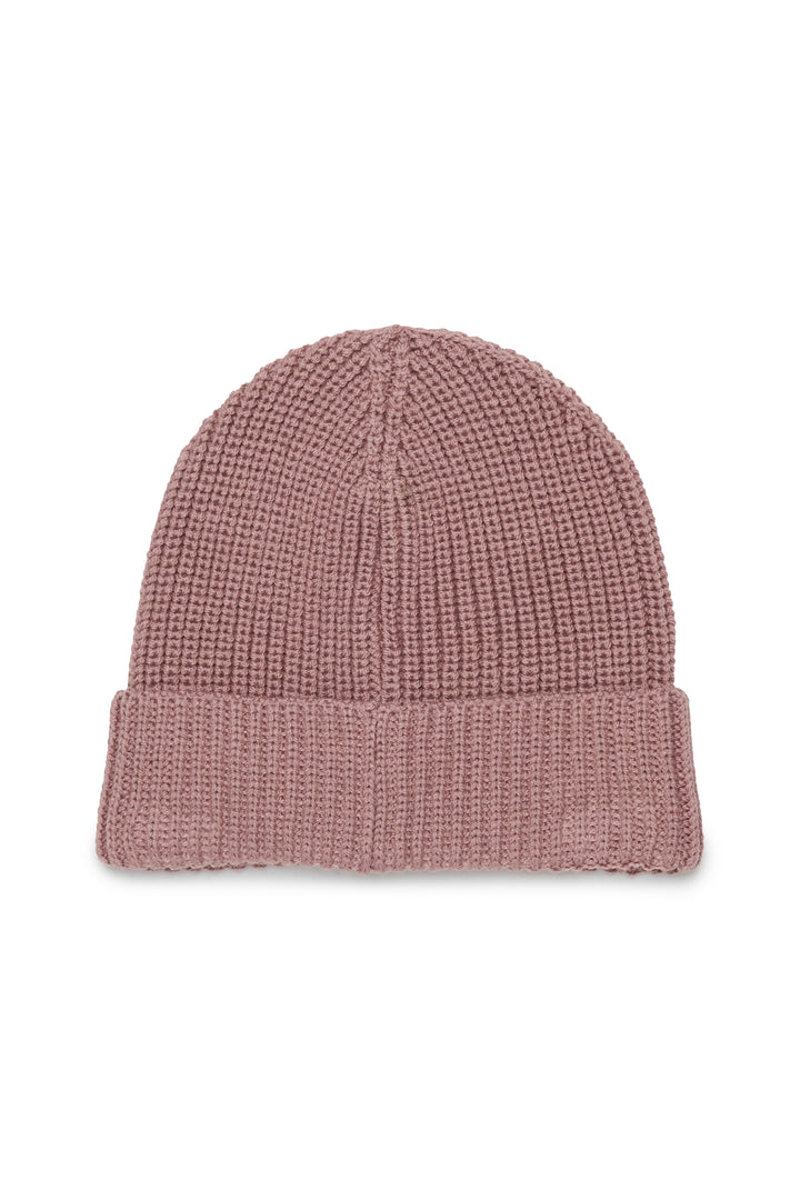 FW26 MX0242 MAUVE MX048 KNIT BEANIE WITH RED LABEL