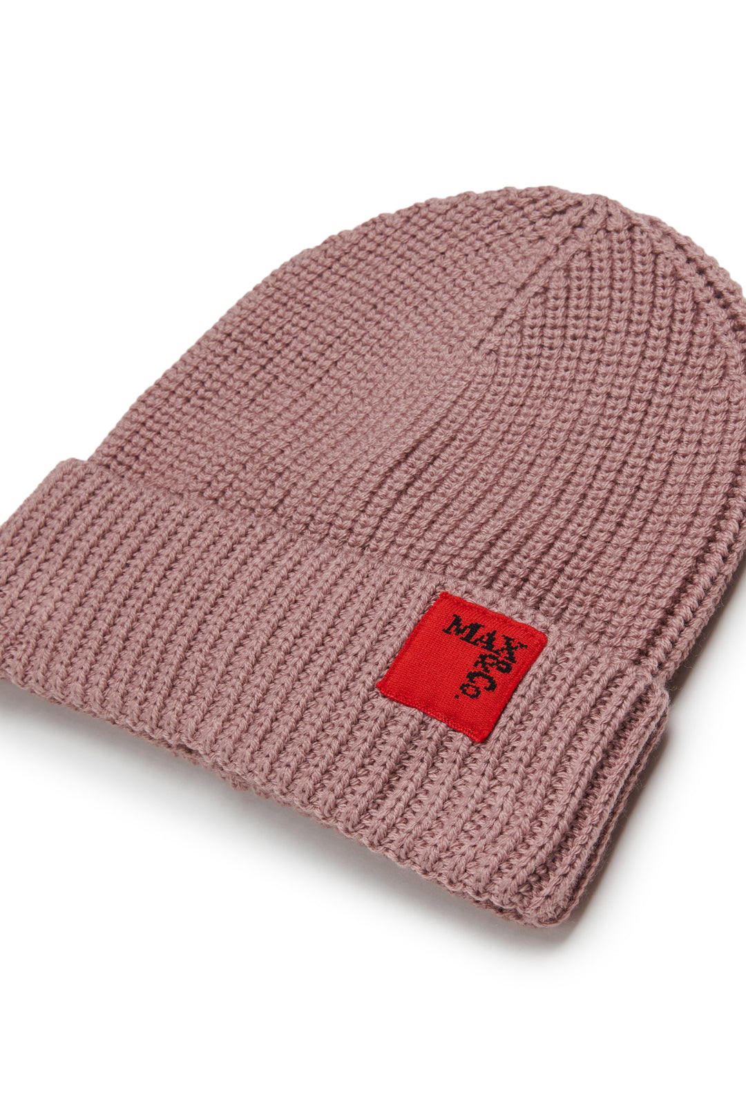 FW26 MX0242 MAUVE MX048 KNIT BEANIE WITH RED LABEL