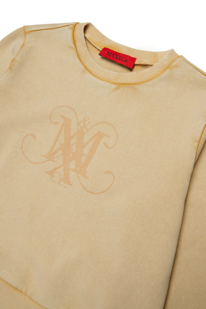 MX0358 MX01X DIJON ACID WASHED SWEATSHIRT WITH MONOGRAM LOGO