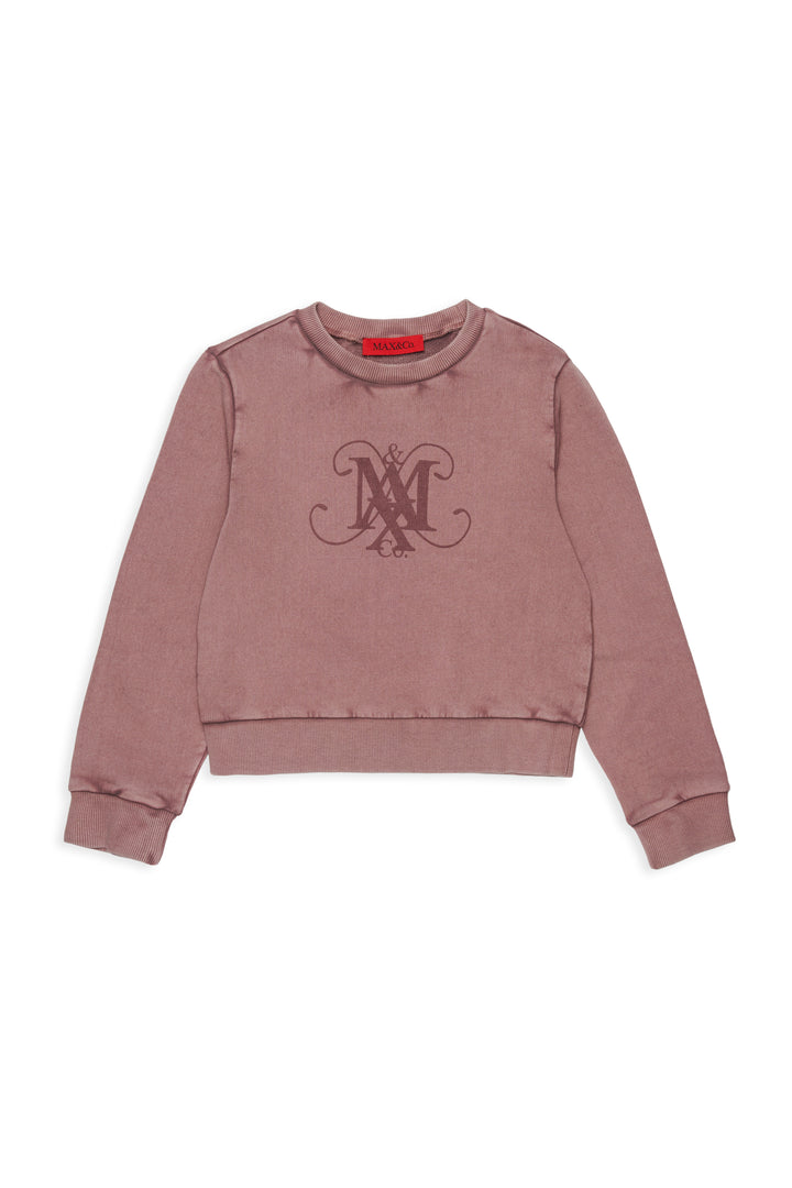 MX0358 MX01X MAUVE ACID WASHED SWEATSHIRT WITH MONOGRAM LOGO