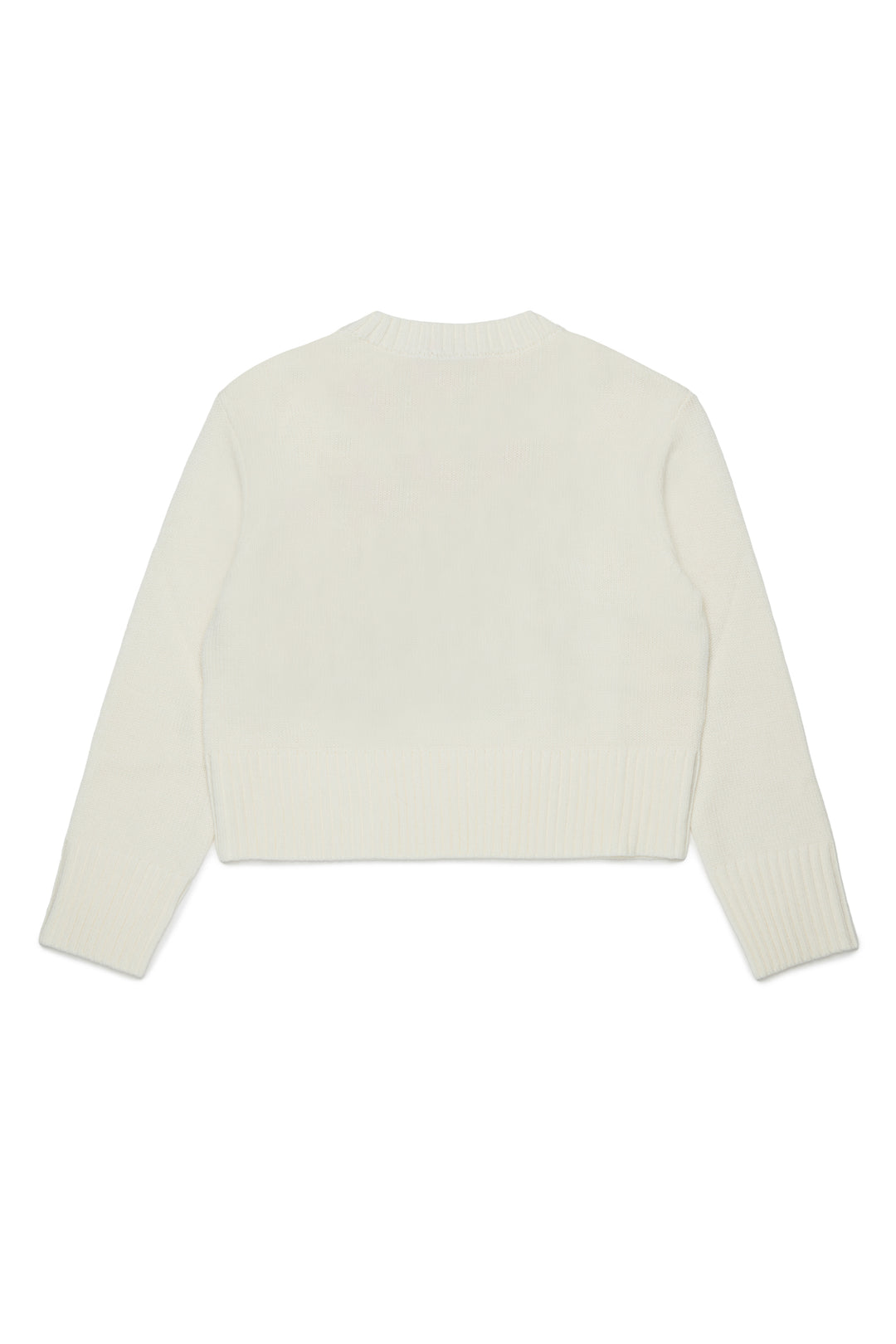 MX0404 MX043 IVORY KNIT SWEATER WITH MULTICO SQUARE LOGO