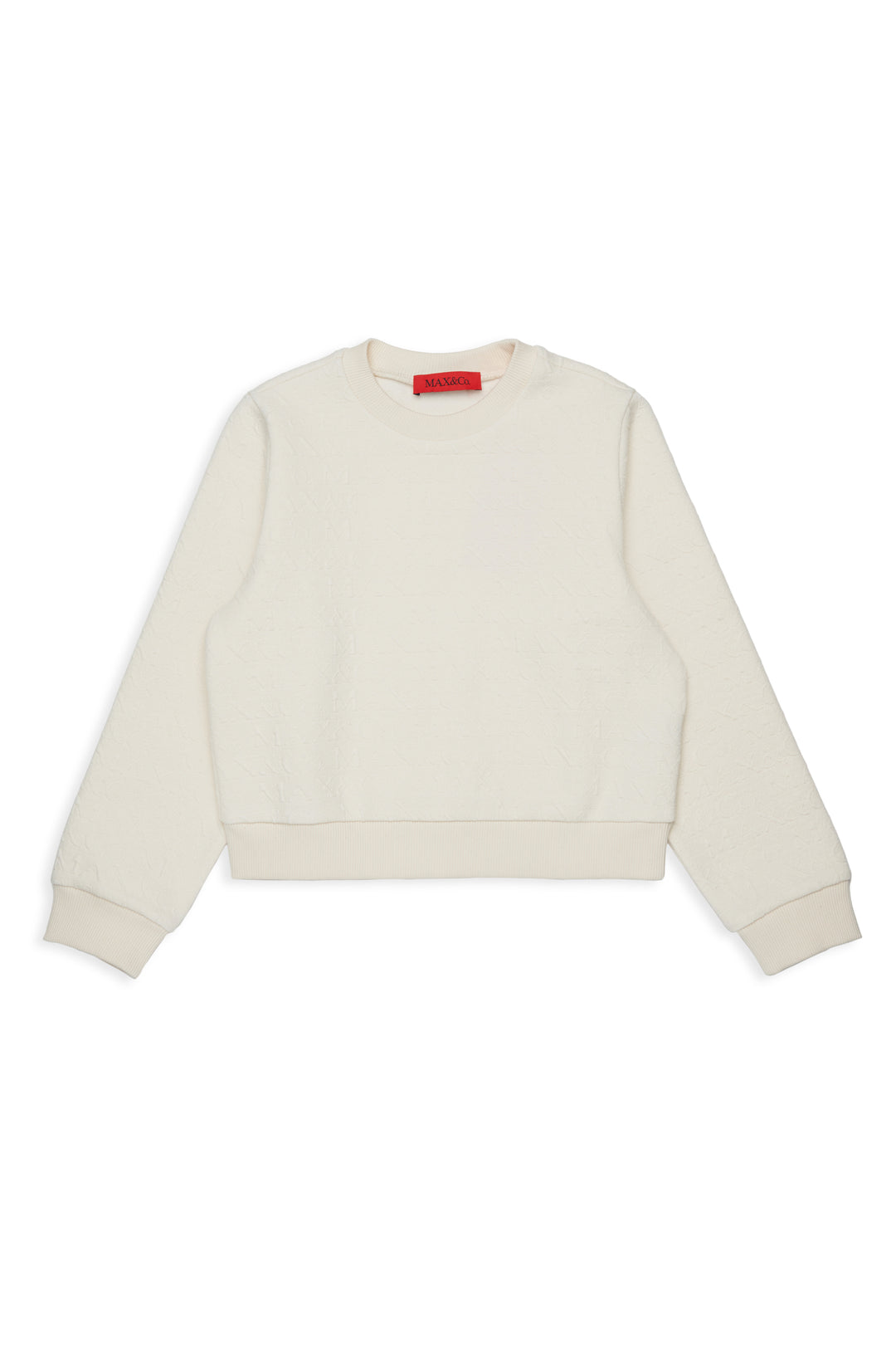 MX0408 MX01V IVORY JACQUARD ALLOVER LOGO SWEATSHIRT