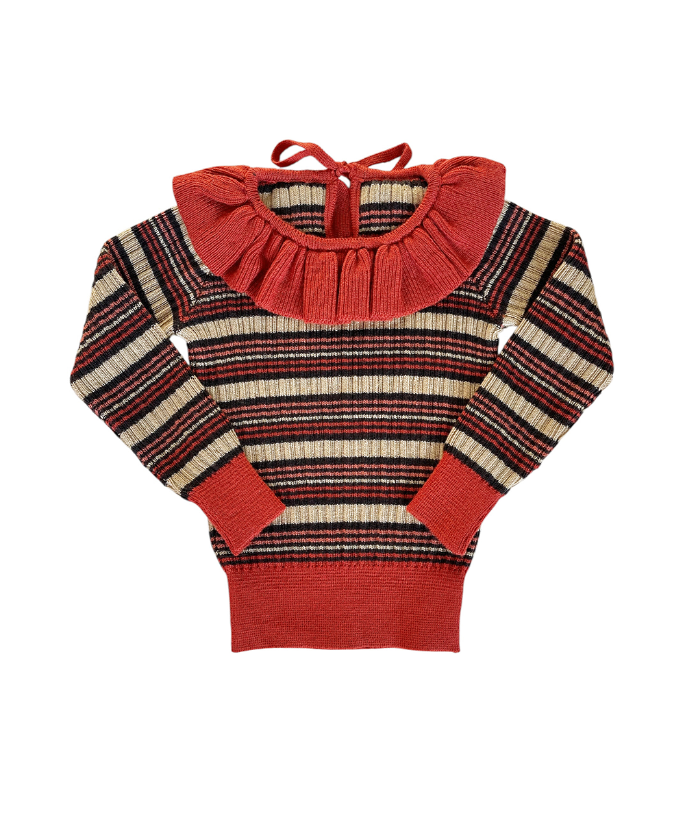 MAB860S - CASSIE SKINNY RIB - RBS WOOL RUBY STRIPE/A