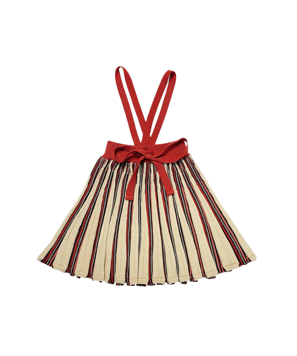 MAB862 - GWENNAN SKIRT - RBS WOOL RUBY STRIPE/A