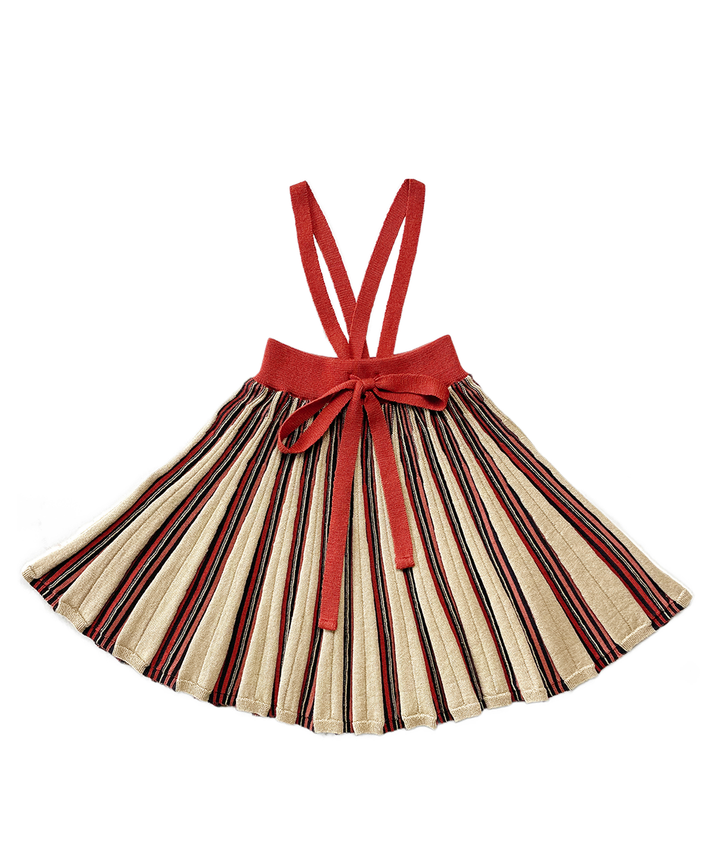 MAB862 - GWENNAN SKIRT - RBS WOOL RUBY STRIPE/A