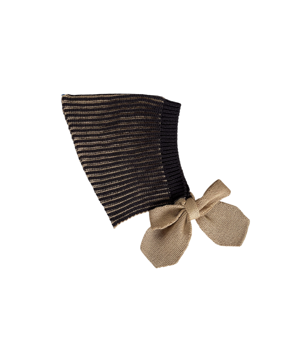MAB873 - FFYN BONNET - DCB WOOL DARK CHOCOLATE/BISCOTTI