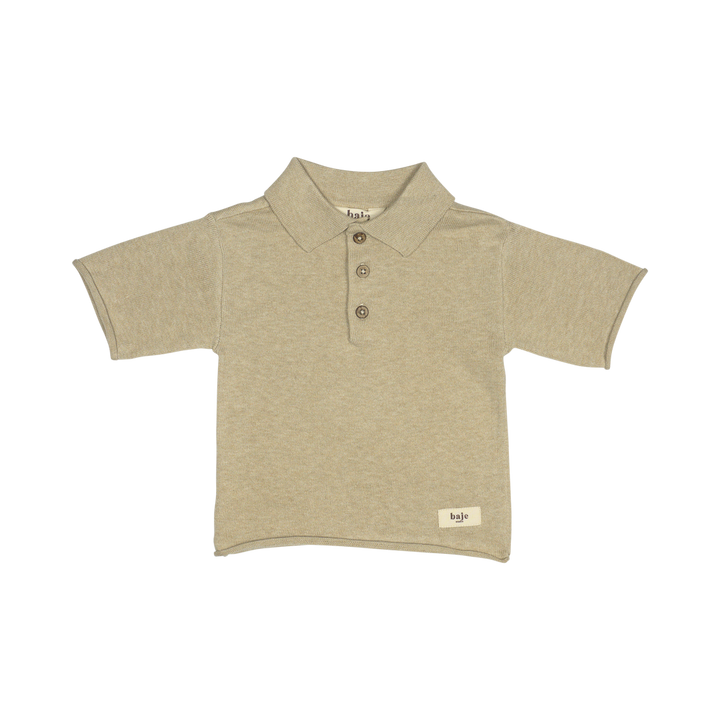 MACKAY KNITTED CASHMERE POLO-Sand