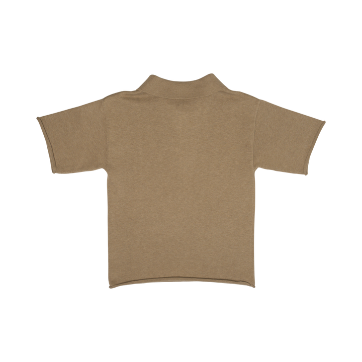 MACKAY KNITTED CASHMERE POLO-Taupe