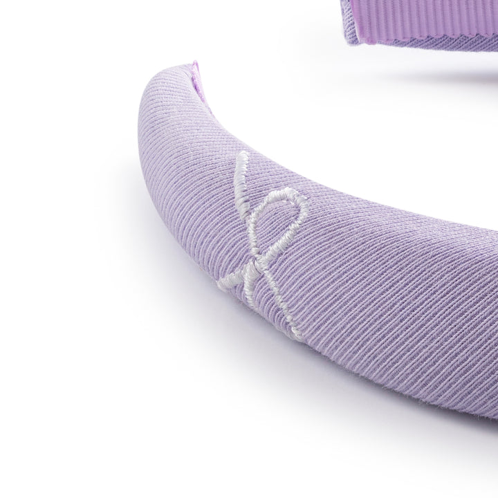 Marshmallow signature bow logo padded headband lavender