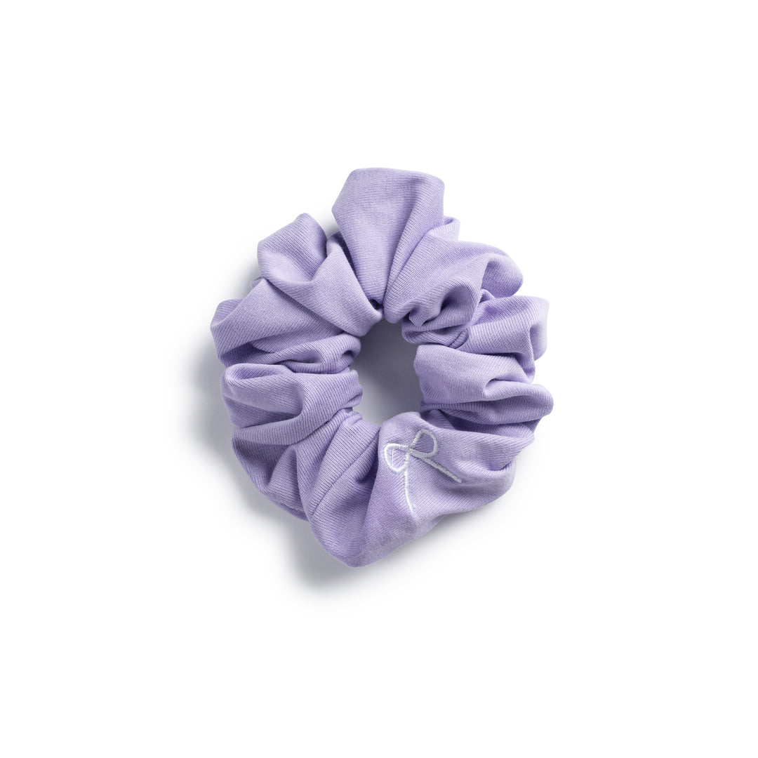Marshmallow signature bow logo scrunchie  lavender