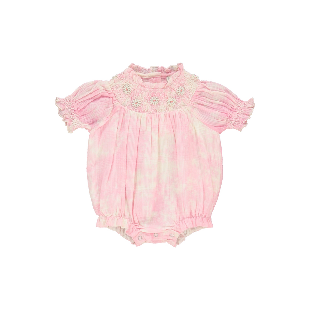 MELODY ROMPER-Bubblegum Tie Dye