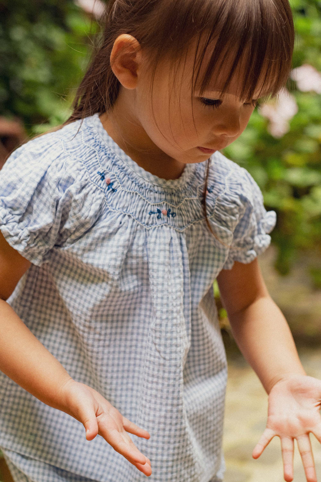 BABY BLOUSE MERYL/BLOOMER SET-Vichy Bleu Vintage