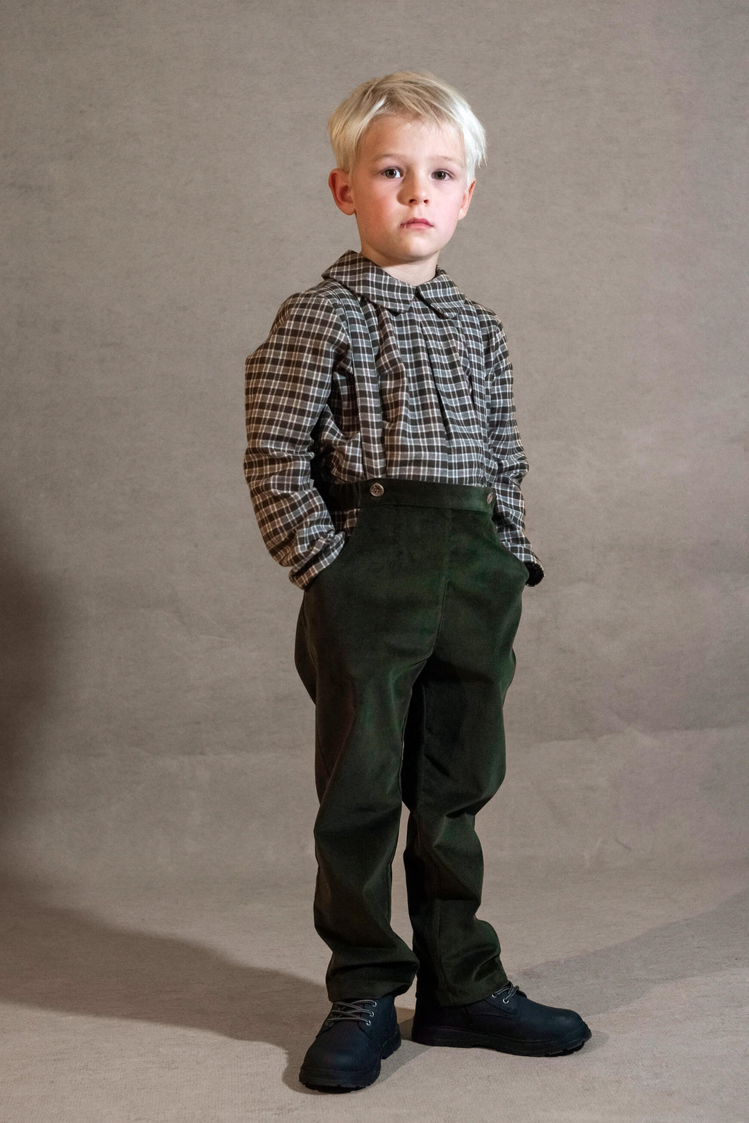 MOD.11.3 MOSS GREEN VELVET TROUSERS WITH STRAPS W VELVET STRAPS