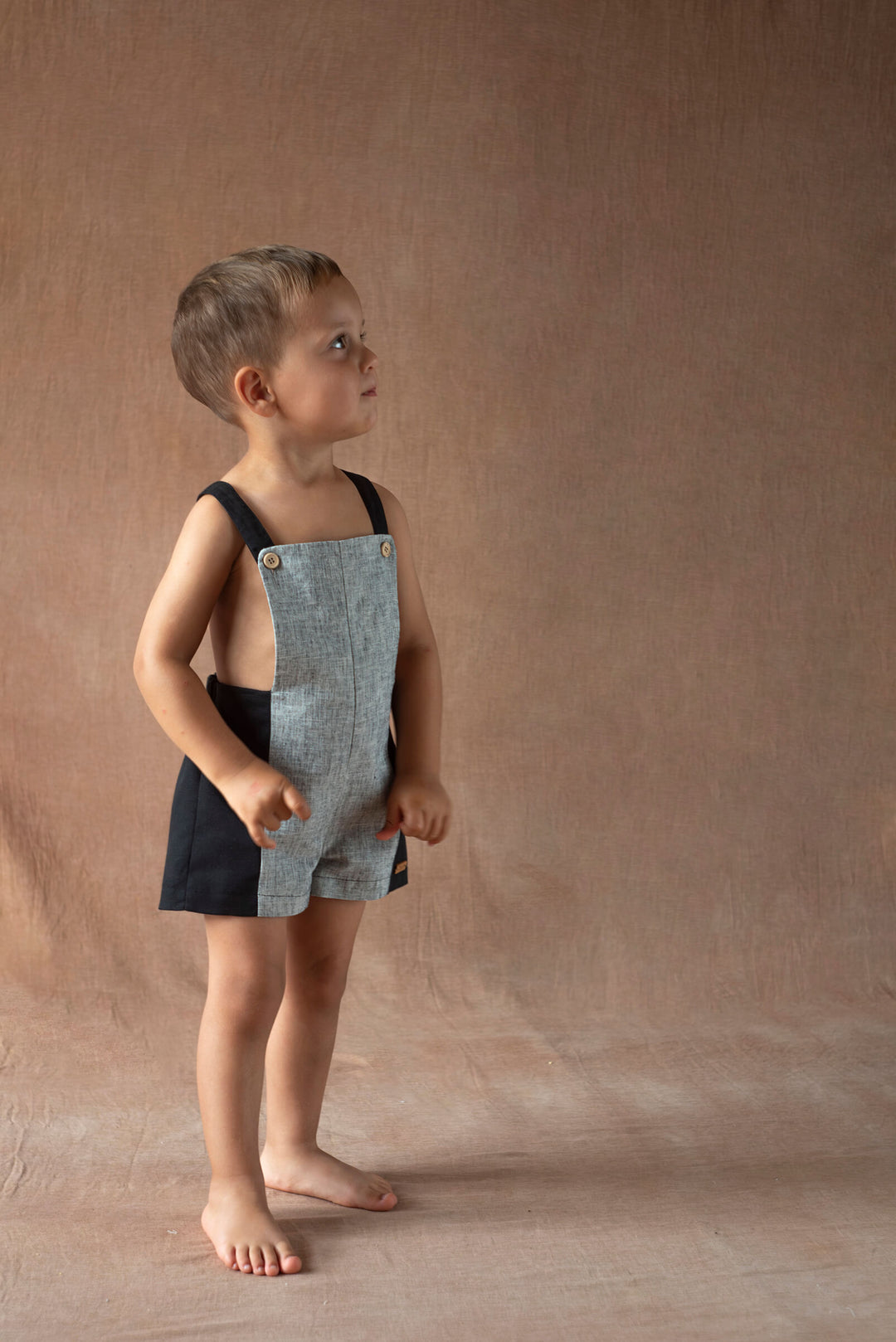 MOD.12.4 BLACK FLECK COMBINATION DUNGAREES