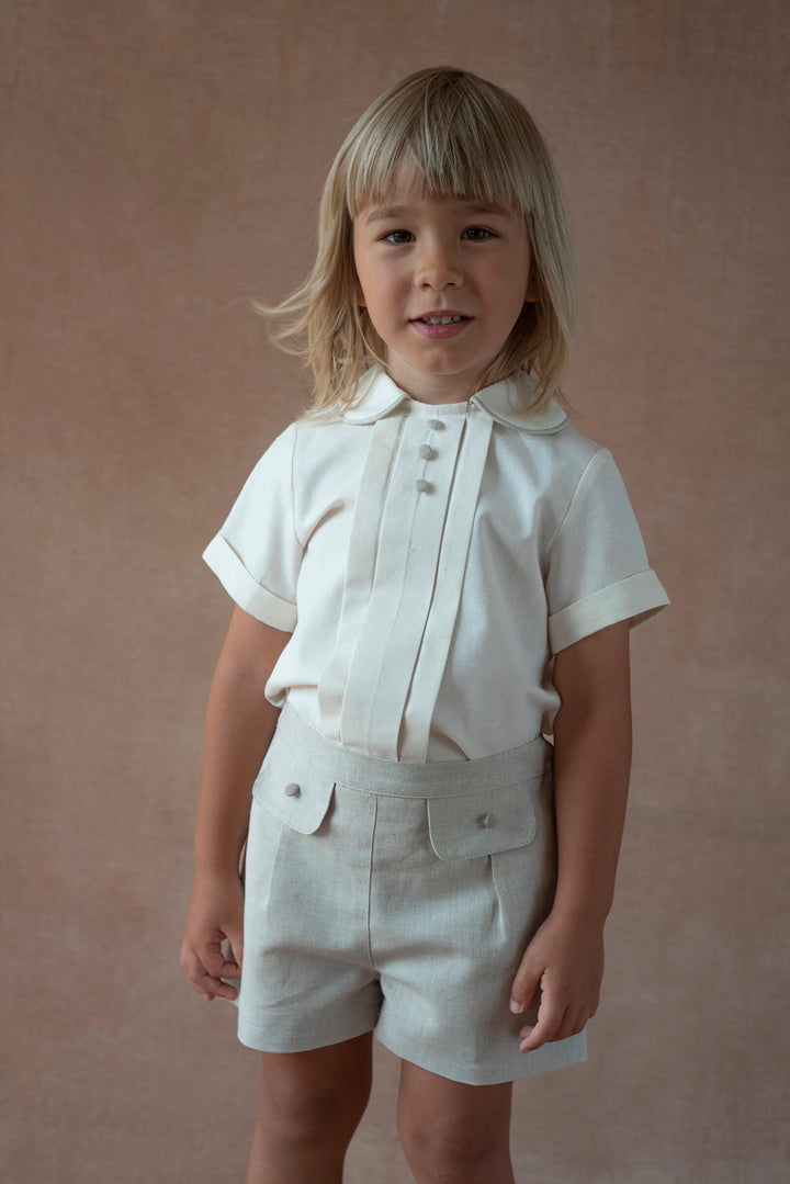 MOD.19.1 OFF-WHITE SHIRT WITH CENTRAL PANEL